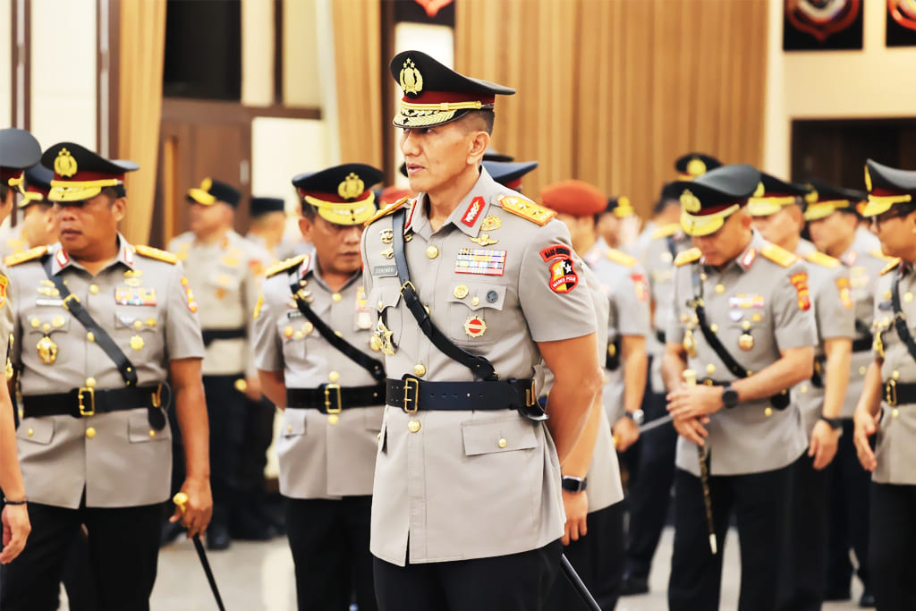 Kapolda Kepri Irjen Polisi Suhendri usai dilantik dalam serah terima jabatan di Rupattama Mabes Polri, Jakarta, Sabtu (3/10/2026)