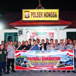 Kapolsek Nongsa AKP Eko Chandra bersama Forkopimcam Nongsa Batam memimpin patroli sinergitas Sabtu (3/10/2026) malam